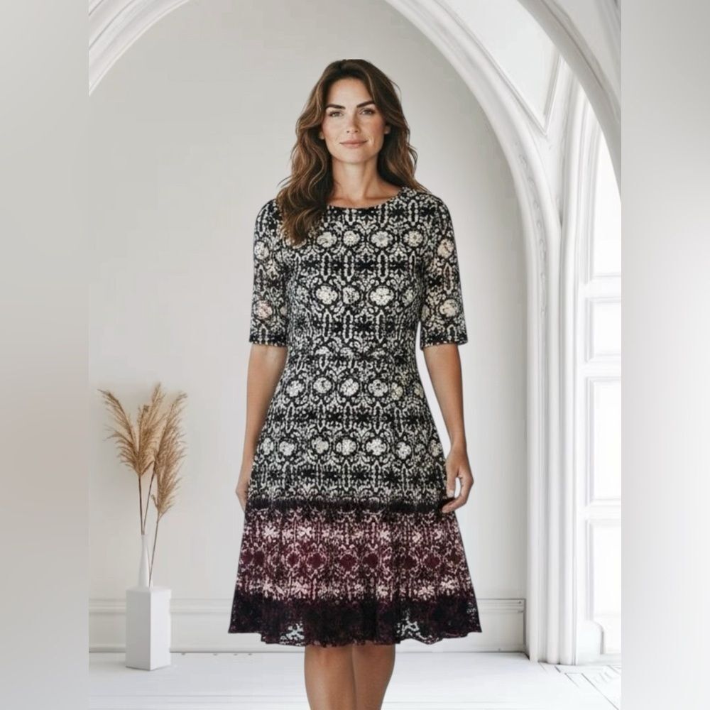 Danny & Nicole  Floral Lace Dress